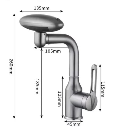 Torneira Multifuncional Para Cascata, 4 Modo De Saída De Água, Torneira De Pulverização, Rotação 360 °, Água Quente E Fria, Mist