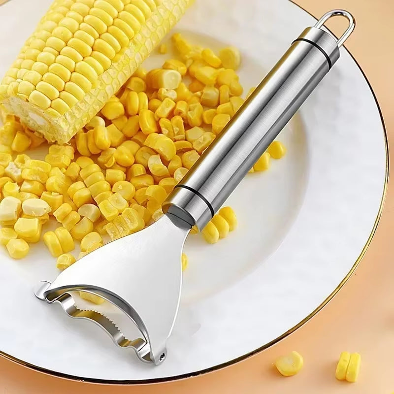 Corn Stripper Stainless Steel Manual Corn Planer Cob Stripper Reusable Corn Peeler Thresher Kitchen Fruit Vegetable Gadget Tool