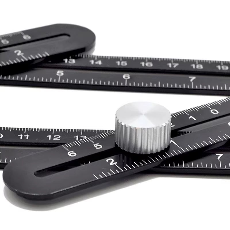 6 Fold Set Construction Angle Measuring Ruler Aluminum Alloy Perforated Mold Template Tool Locator Drill Guide Tile Hole