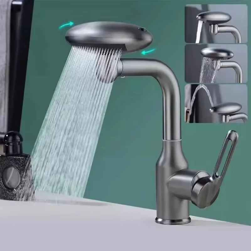 Torneira Multifuncional Para Cascata, 4 Modo De Saída De Água, Torneira De Pulverização, Rotação 360 °, Água Quente E Fria, Mist