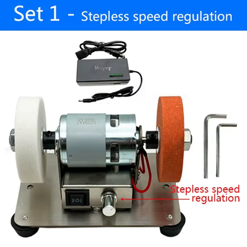 100W Double Grinder Machine Table Grinding Coarse and Fine Polishing Electric Grinding Wheel Grindig Stone Household