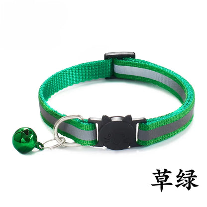 Reflective Breakaway Cat Collars with Bells Safety Buckle Kitten Collar Adjustable for Girl Cats Boy Male Cats Pet Accessories