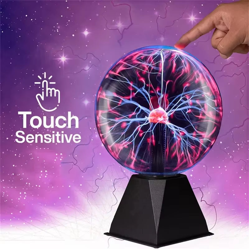 3/4/5/6/8In Magic Plasma Ball Lamp LED Night Light Touch Atmosphere Lights Christmas Party Bedroom Decor Kids Birthday Gift Toy