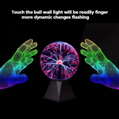 3/4/5/6/8In Magic Plasma Ball Lamp LED Night Light Touch Atmosphere Lights Christmas Party Bedroom Decor Kids Birthday Gift Toy
