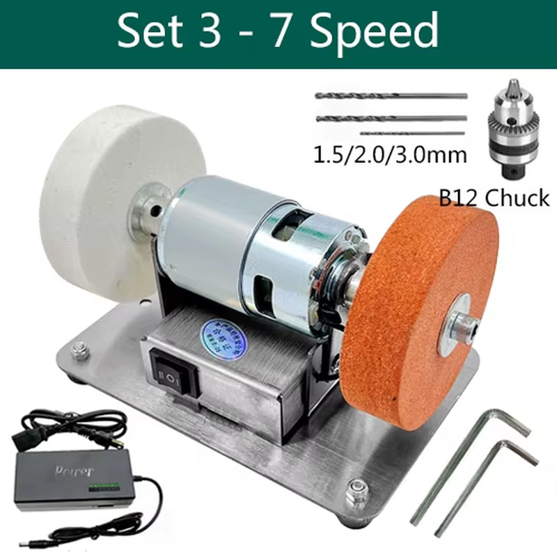 100W Double Grinder Machine Table Grinding Coarse and Fine Polishing Electric Grinding Wheel Grindig Stone Household