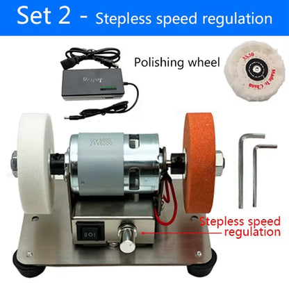 100W Double Grinder Machine Table Grinding Coarse and Fine Polishing Electric Grinding Wheel Grindig Stone Household