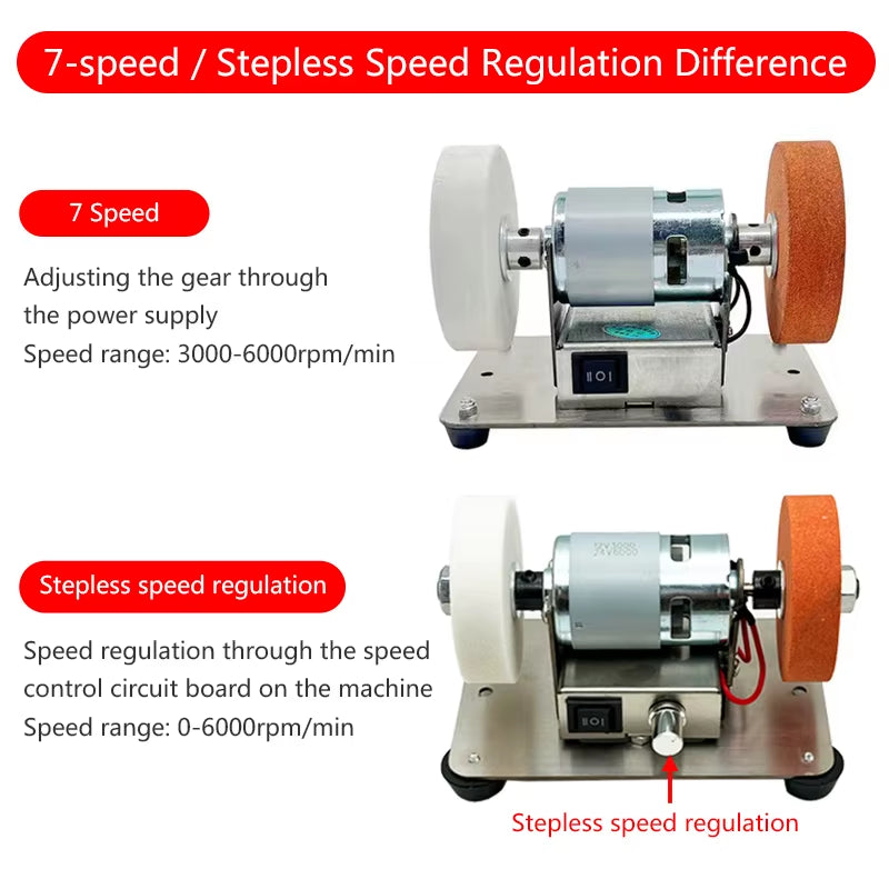 100W Double Grinder Machine Table Grinding Coarse and Fine Polishing Electric Grinding Wheel Grindig Stone Household